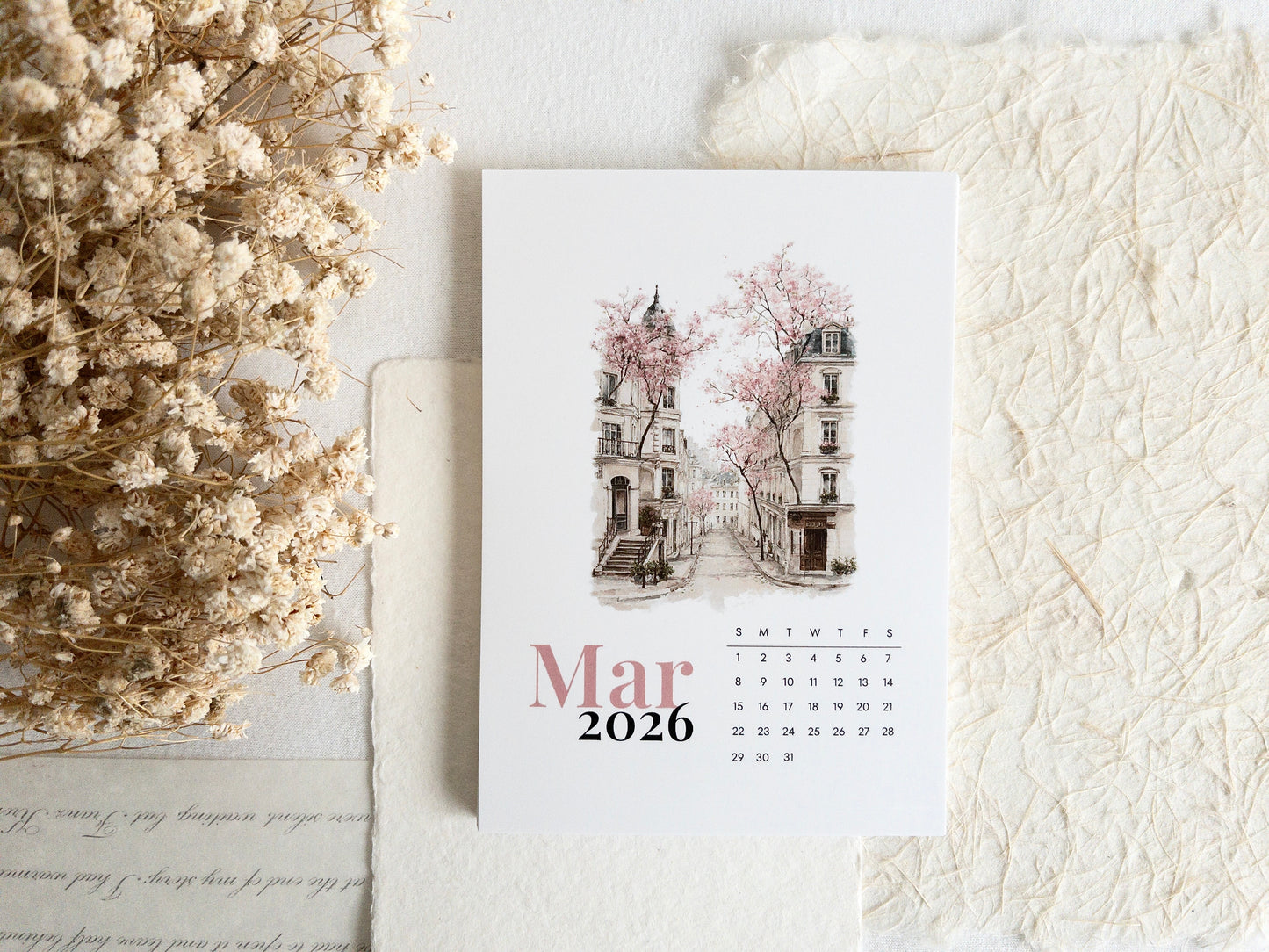 2026 calendar: Watercolour scenes