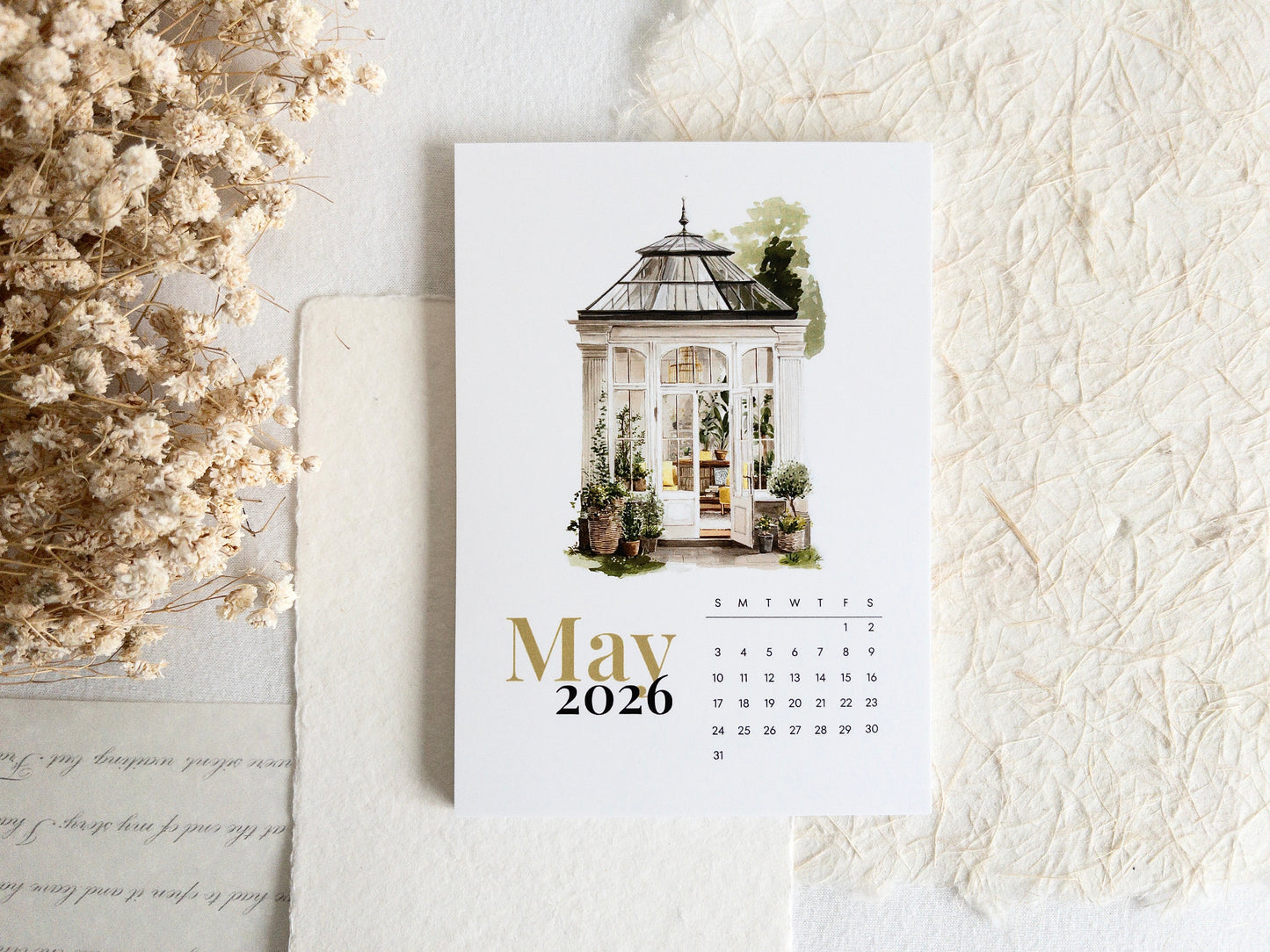 2026 calendar: Watercolour scenes