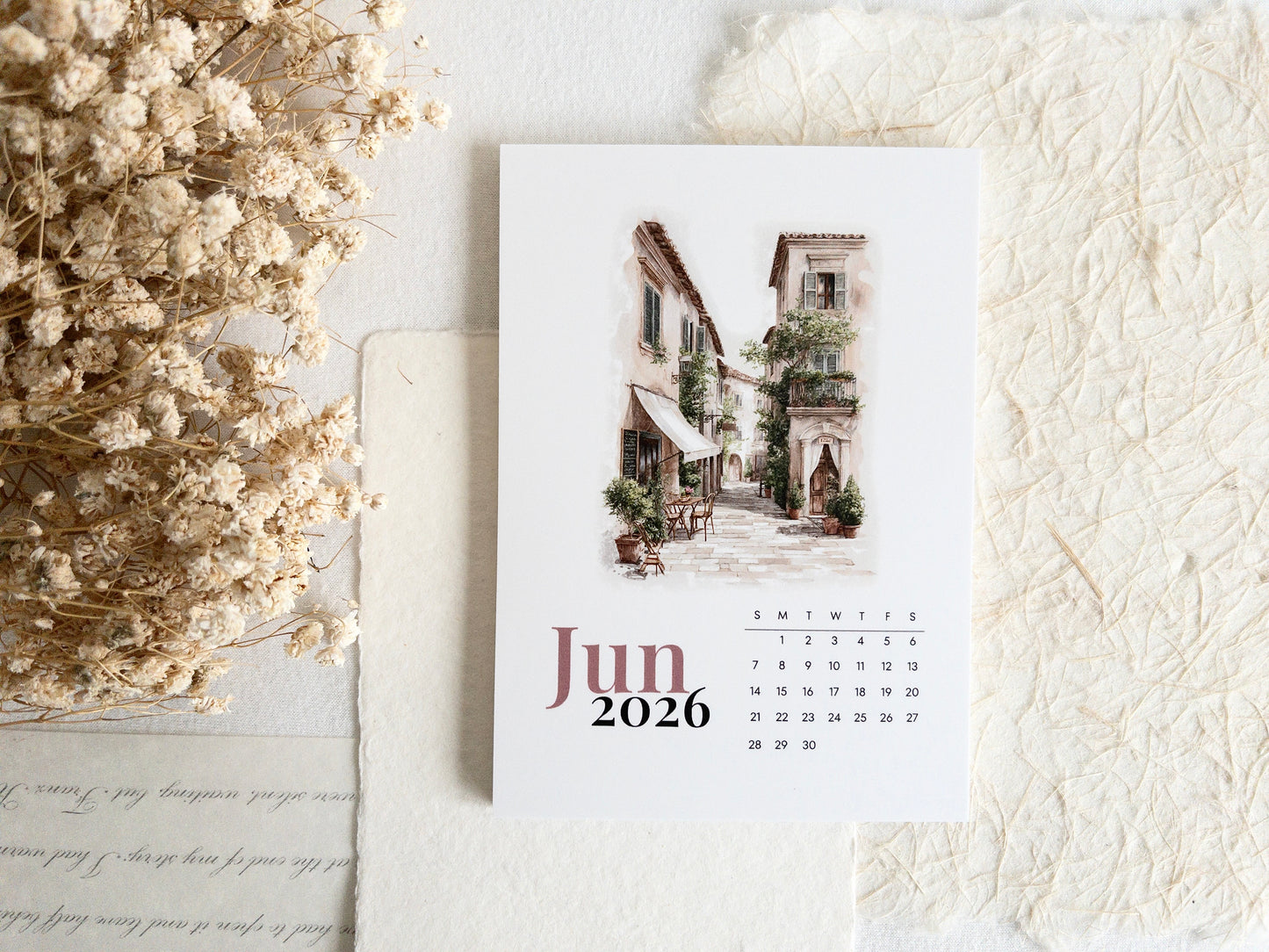 2026 calendar: Watercolour scenes