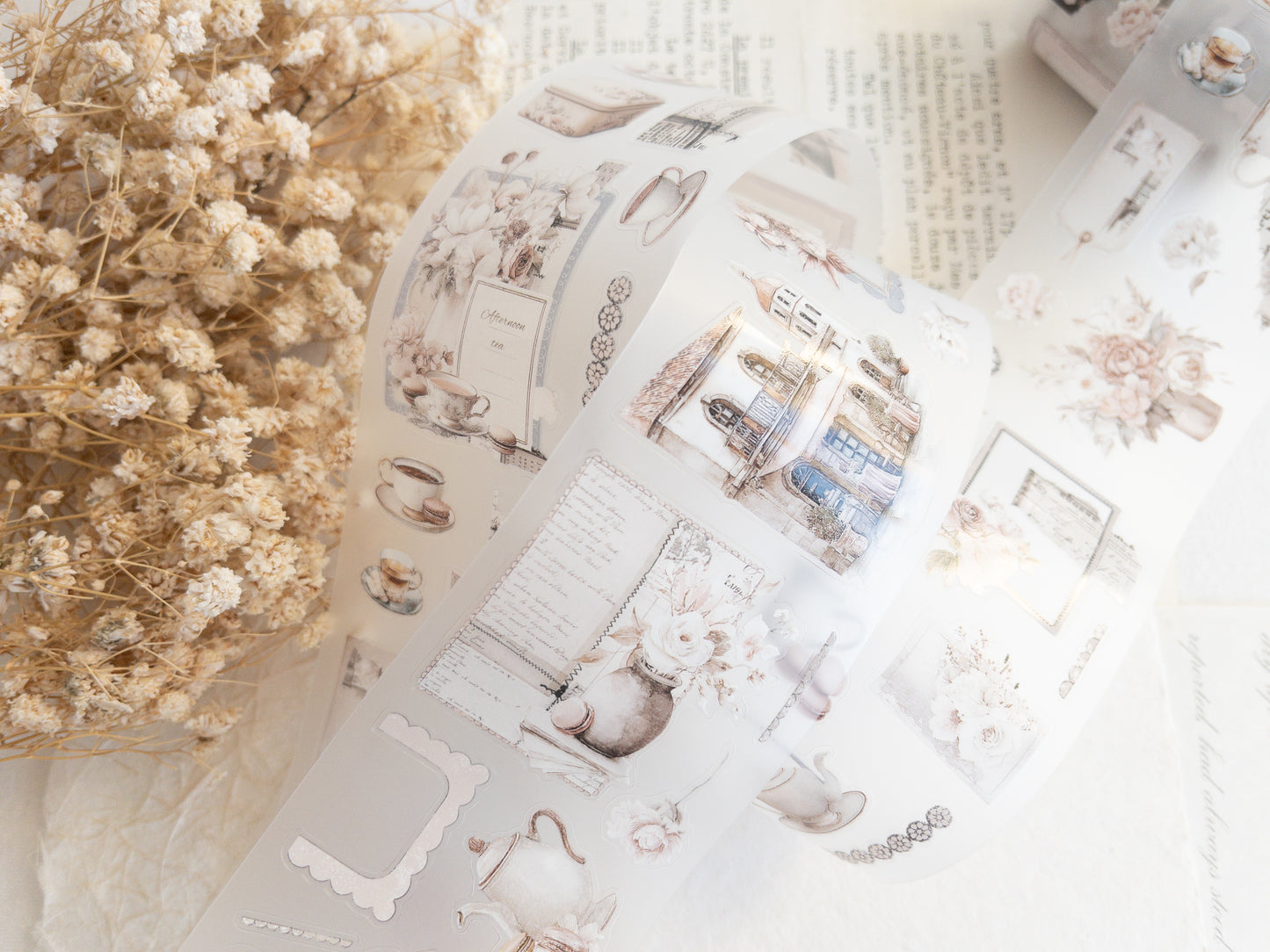 Pre-cut PET tape: Afternoon tea (December 2025 sub kit)