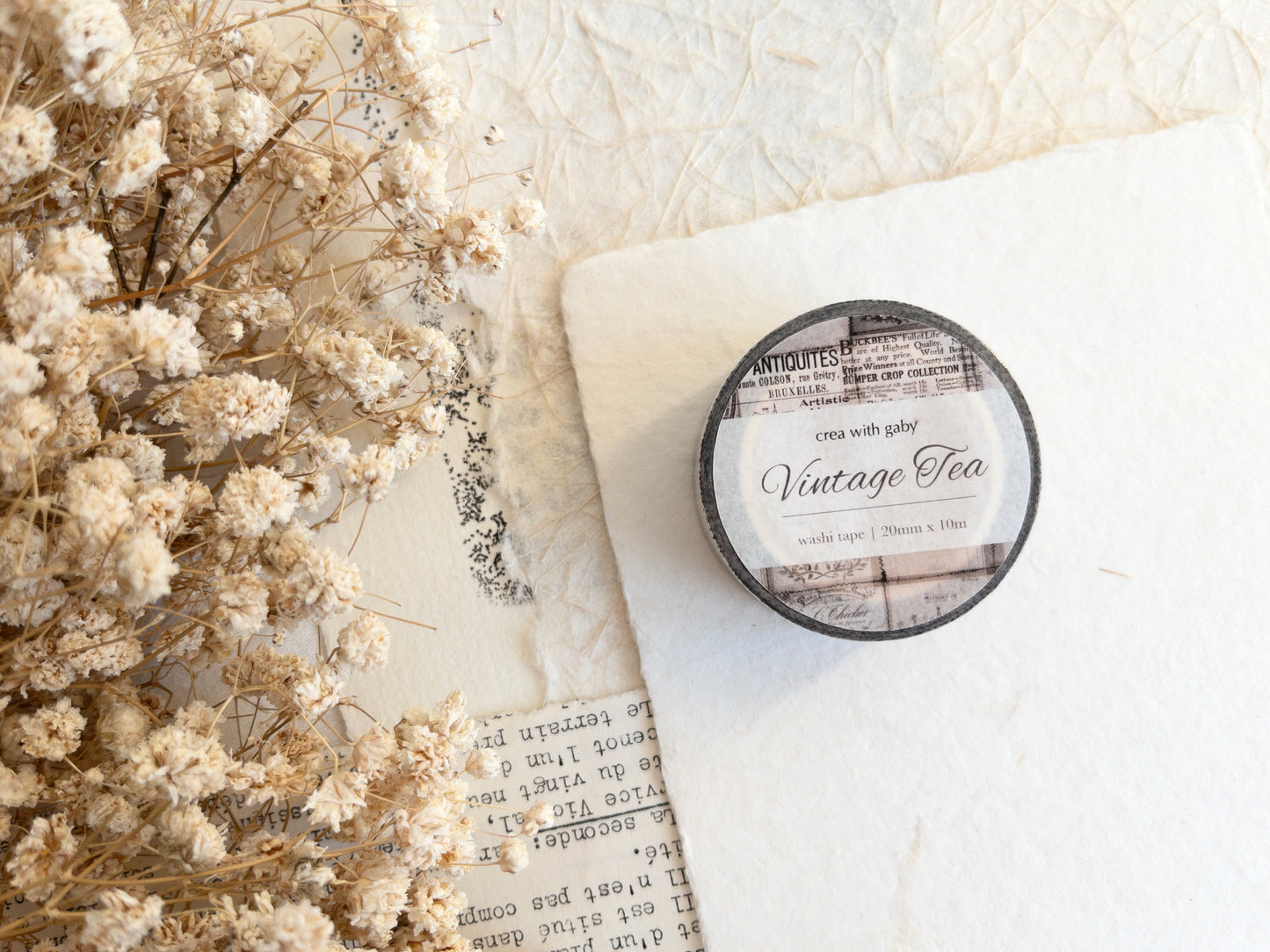 Vintage tea washi tape: Afternoon tea (December 2025 sub kit)