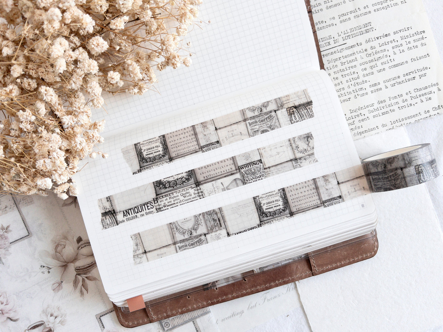 Vintage tea washi tape: Afternoon tea (December 2025 sub kit)