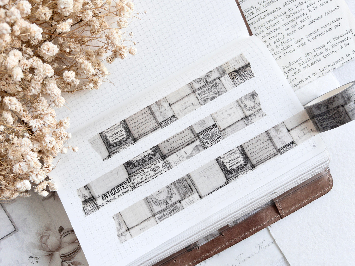 Vintage tea washi tape: Afternoon tea (December 2025 sub kit)