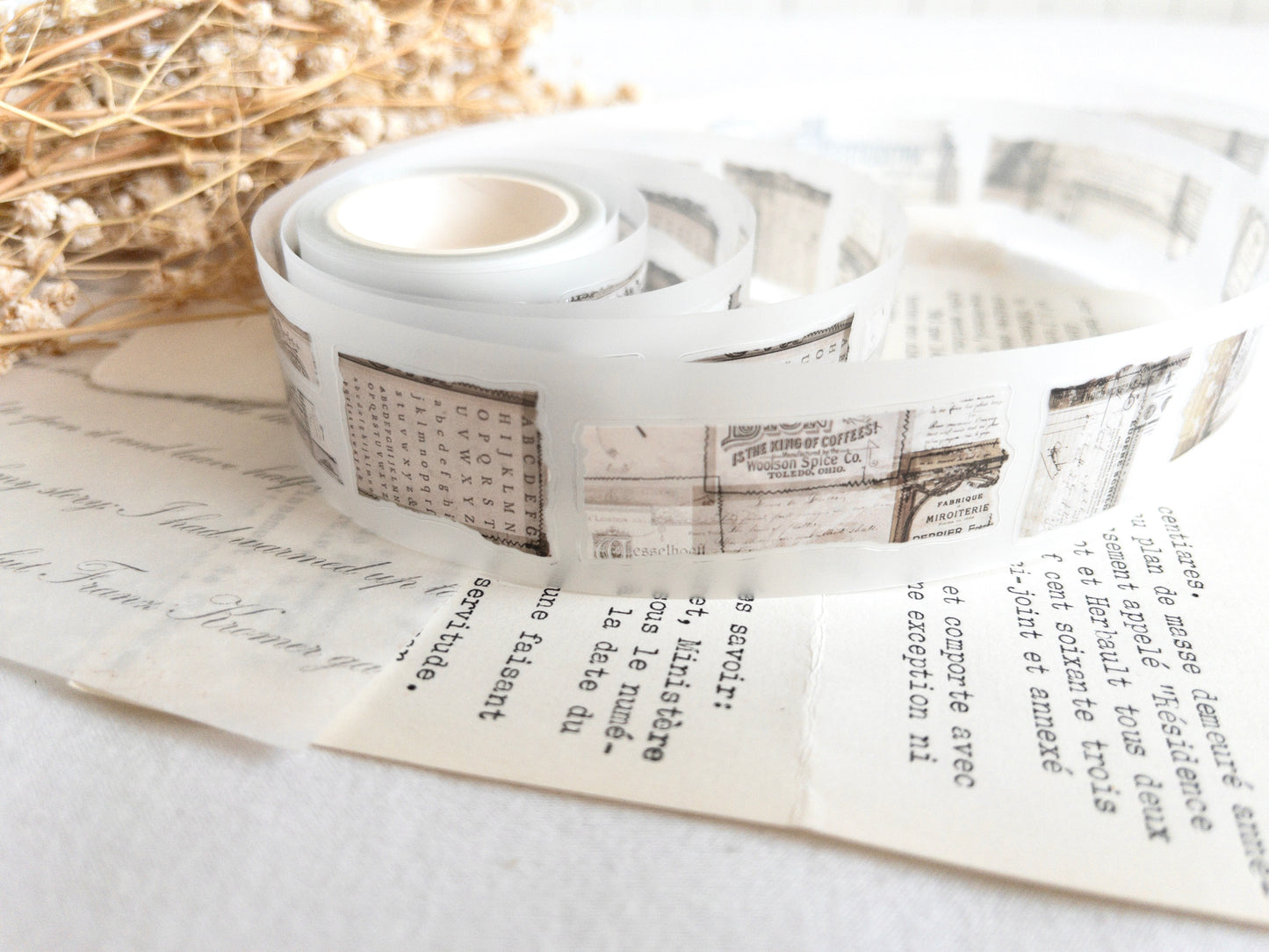 Pre-cut PET tape: Vintage tea (December 2025 sub kit)