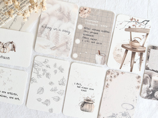 Journaling cards: Autumn collection (Set of 9)
