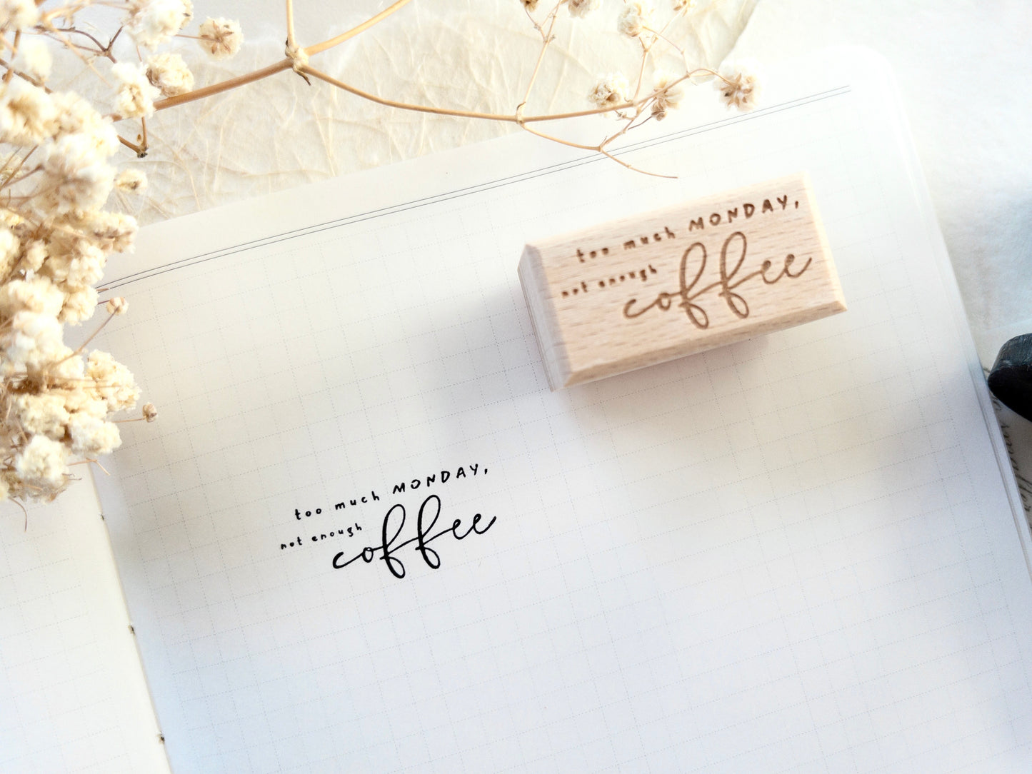 Too much Monday, not enough coffee: Rubber stamp