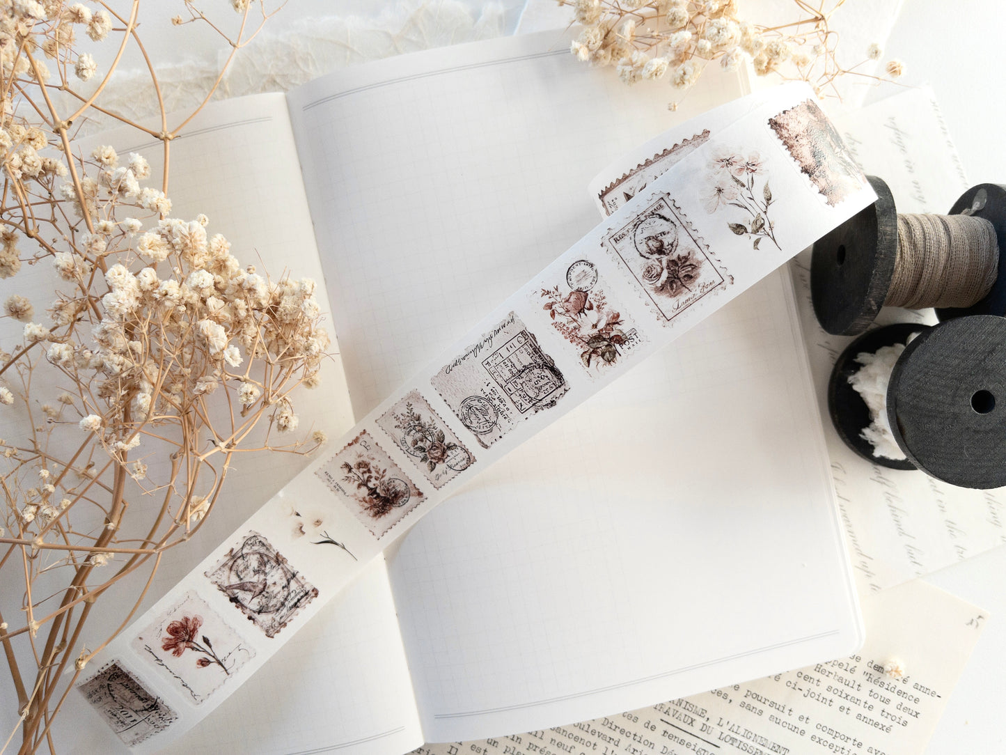 Pre-cut washi tape with backing paper: Penny Post