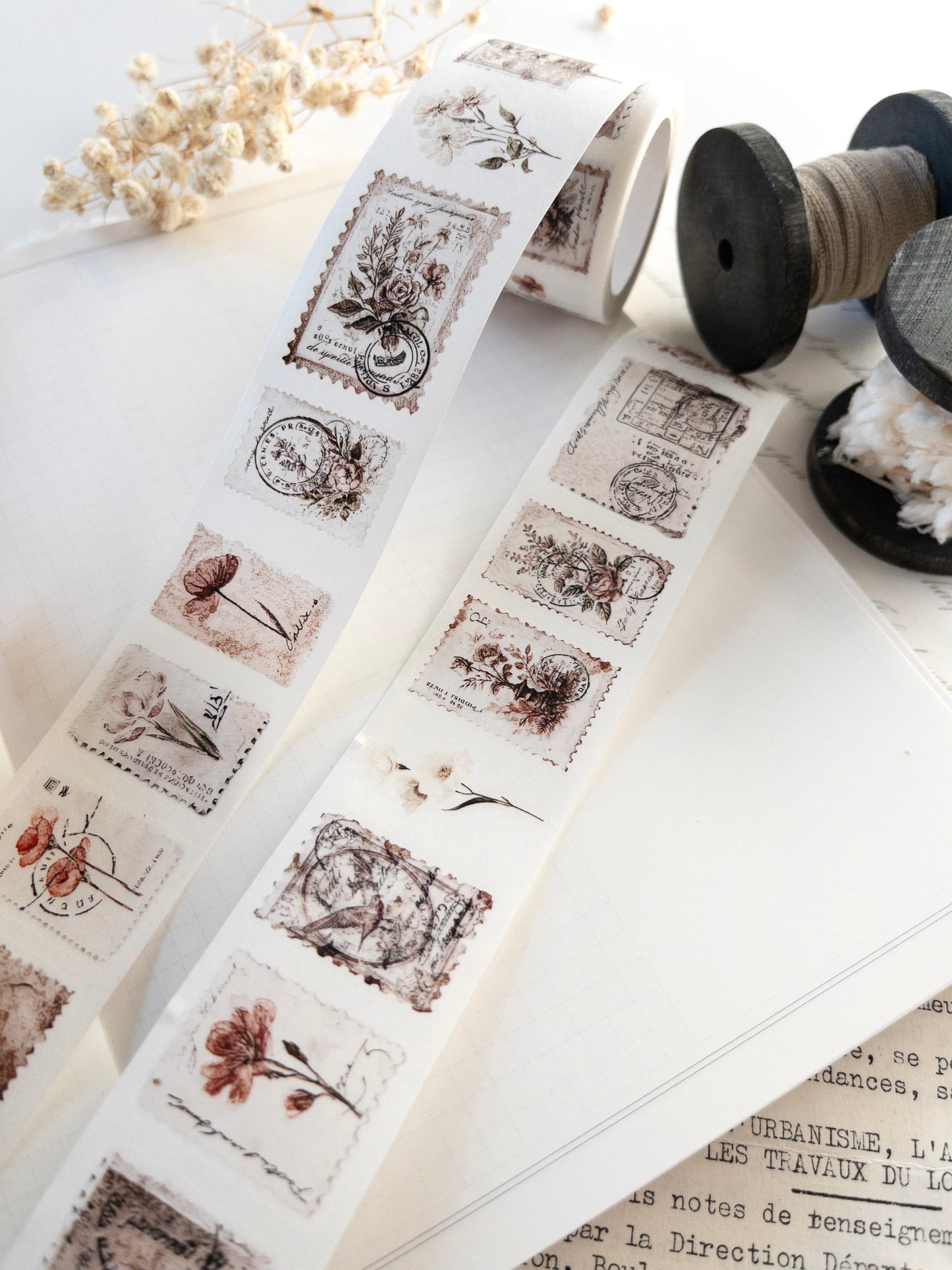 Pre-cut washi tape with backing paper: Penny Post