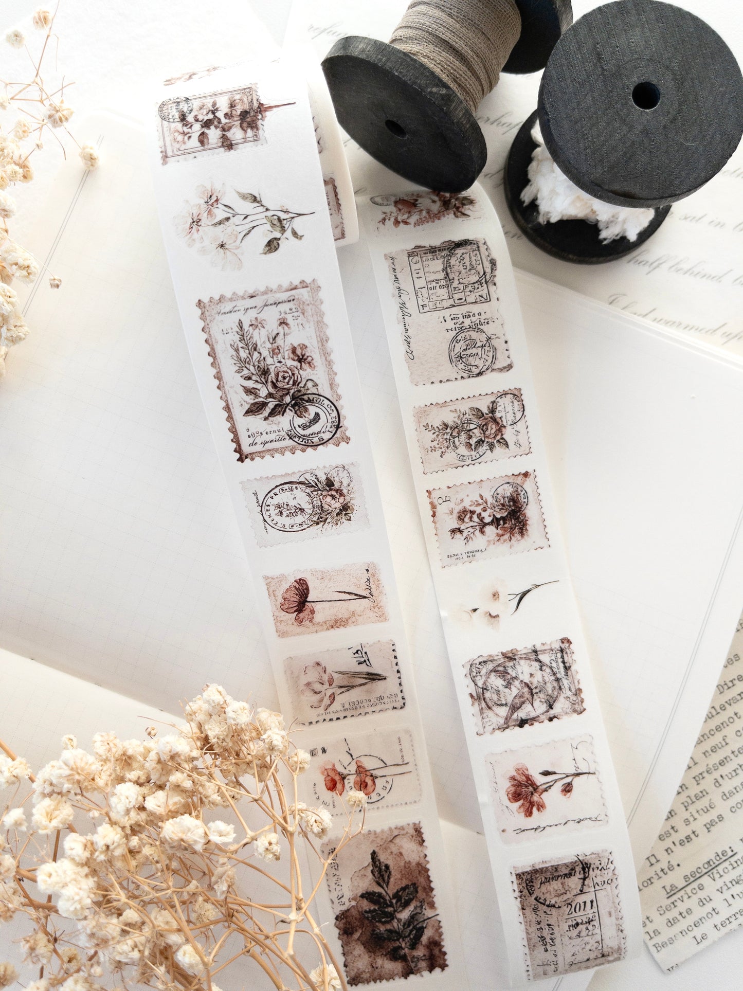 Pre-cut washi tape with backing paper: Penny Post