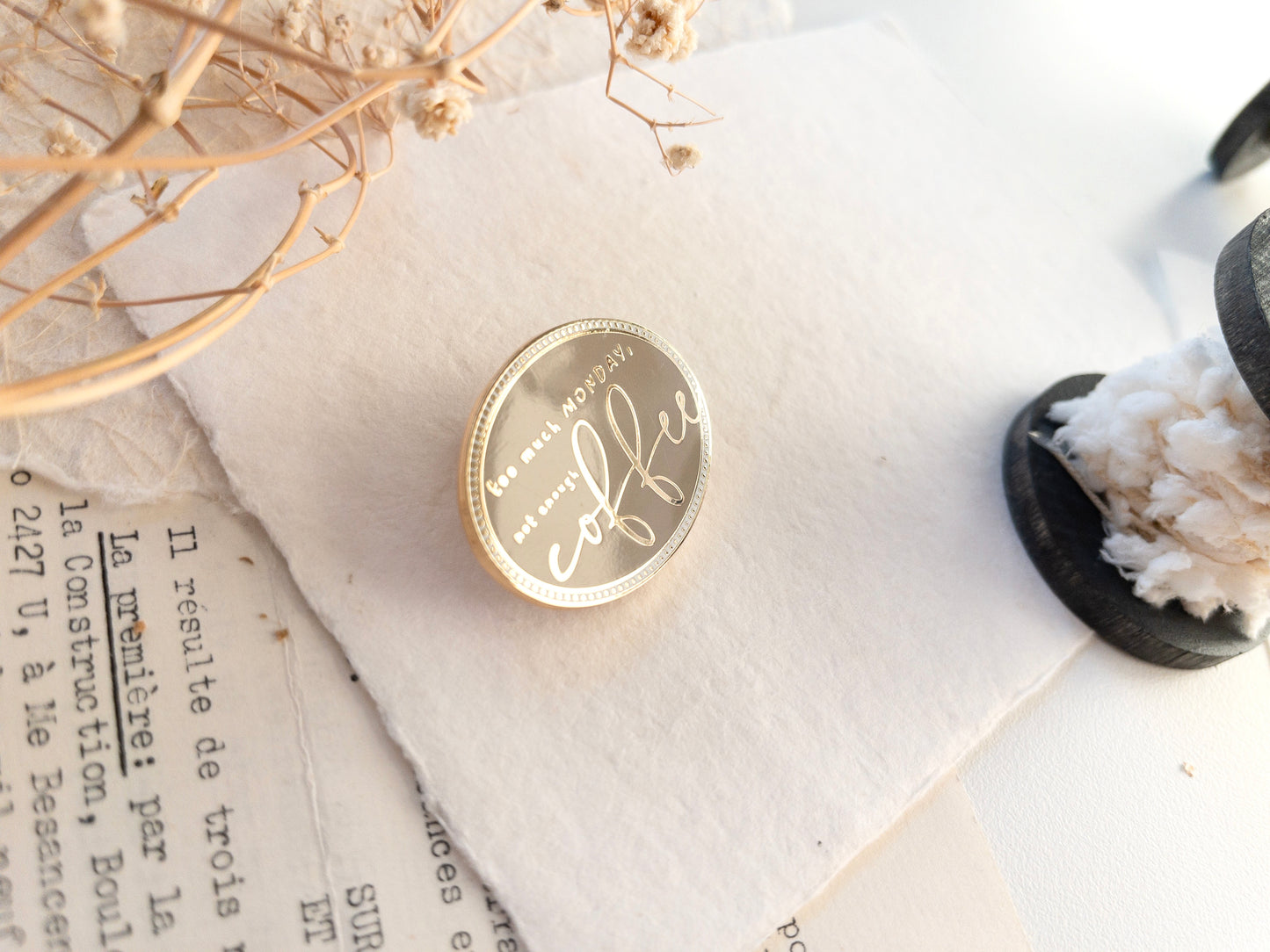 Too much Monday, not enough coffee (Enamel clip)