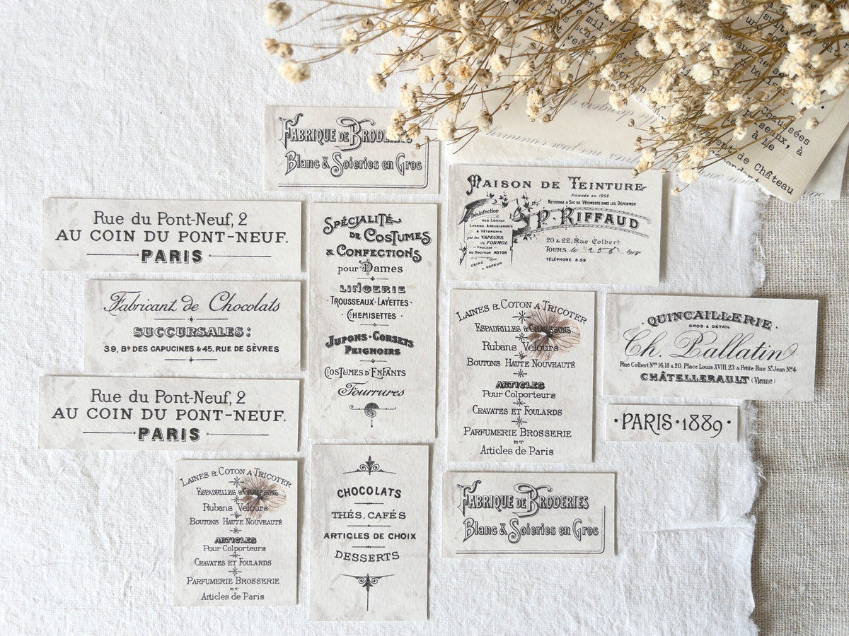 French Custom Label Vintage French labels: Memories vol 2 (Set of 14) – creawithgaby