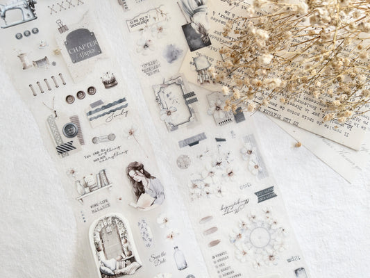 Journal Pages pre-cut PET tape: Neutral white (100cm loop)