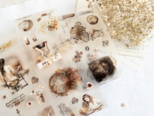 Journal Pages pre-cut PET tape: Espresso Enthusiast (100cm loop)