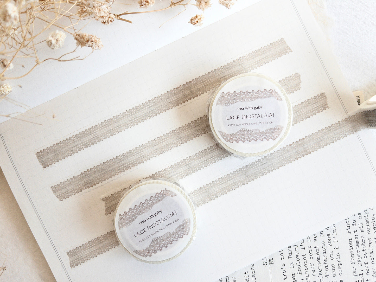 Lace washi tape: Nostalgia (February 2026 sub kit)
