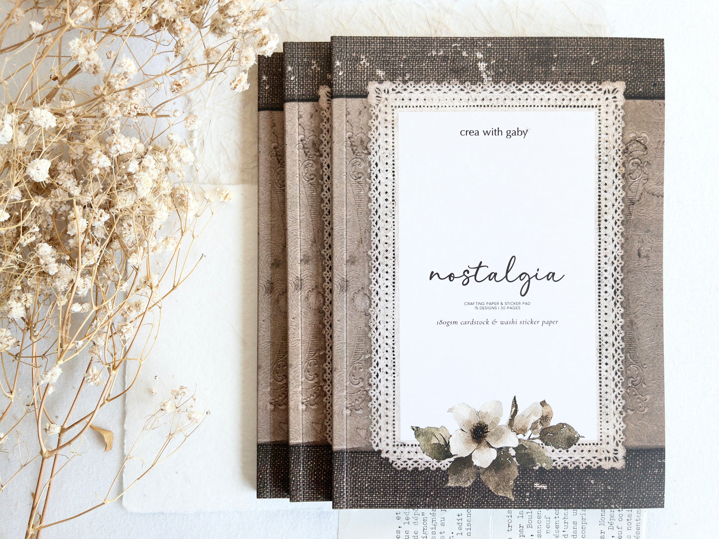 Crafting paper & sticker pad: Nostalgia (February 2026 sub kit)