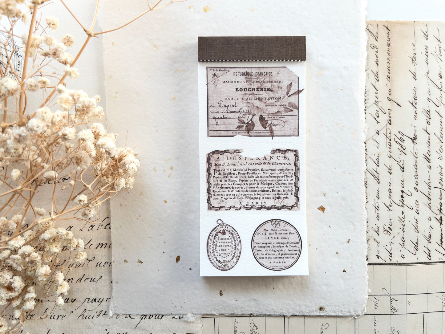 Crafting notepad: French labels