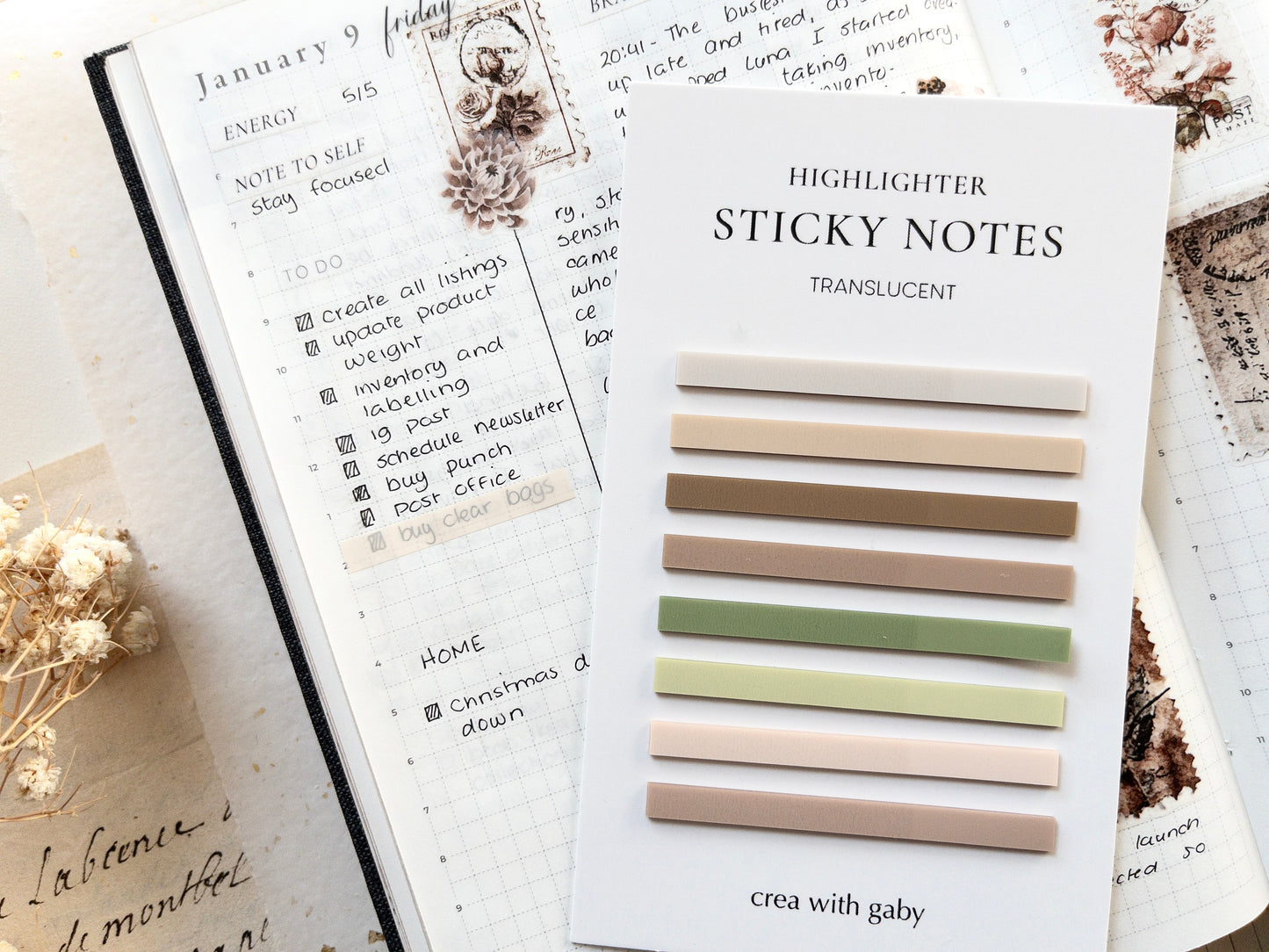 Highlighter sticky notes: Spring cottage
