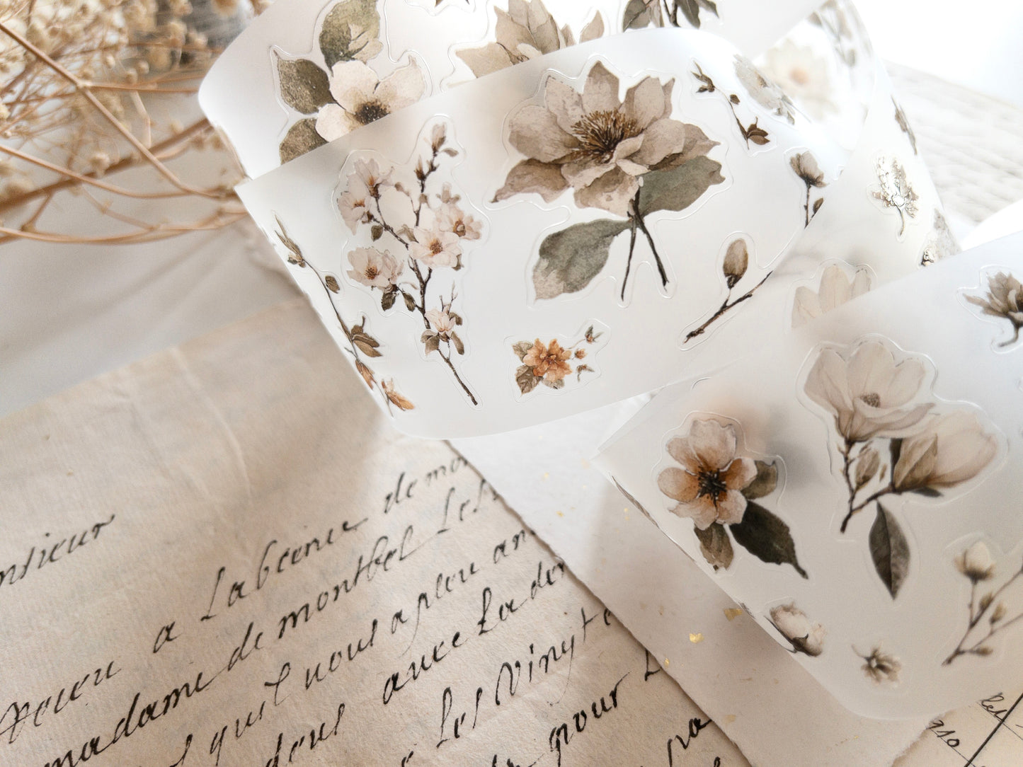 Pre-cut PET tape: Nostalgia (Floral)