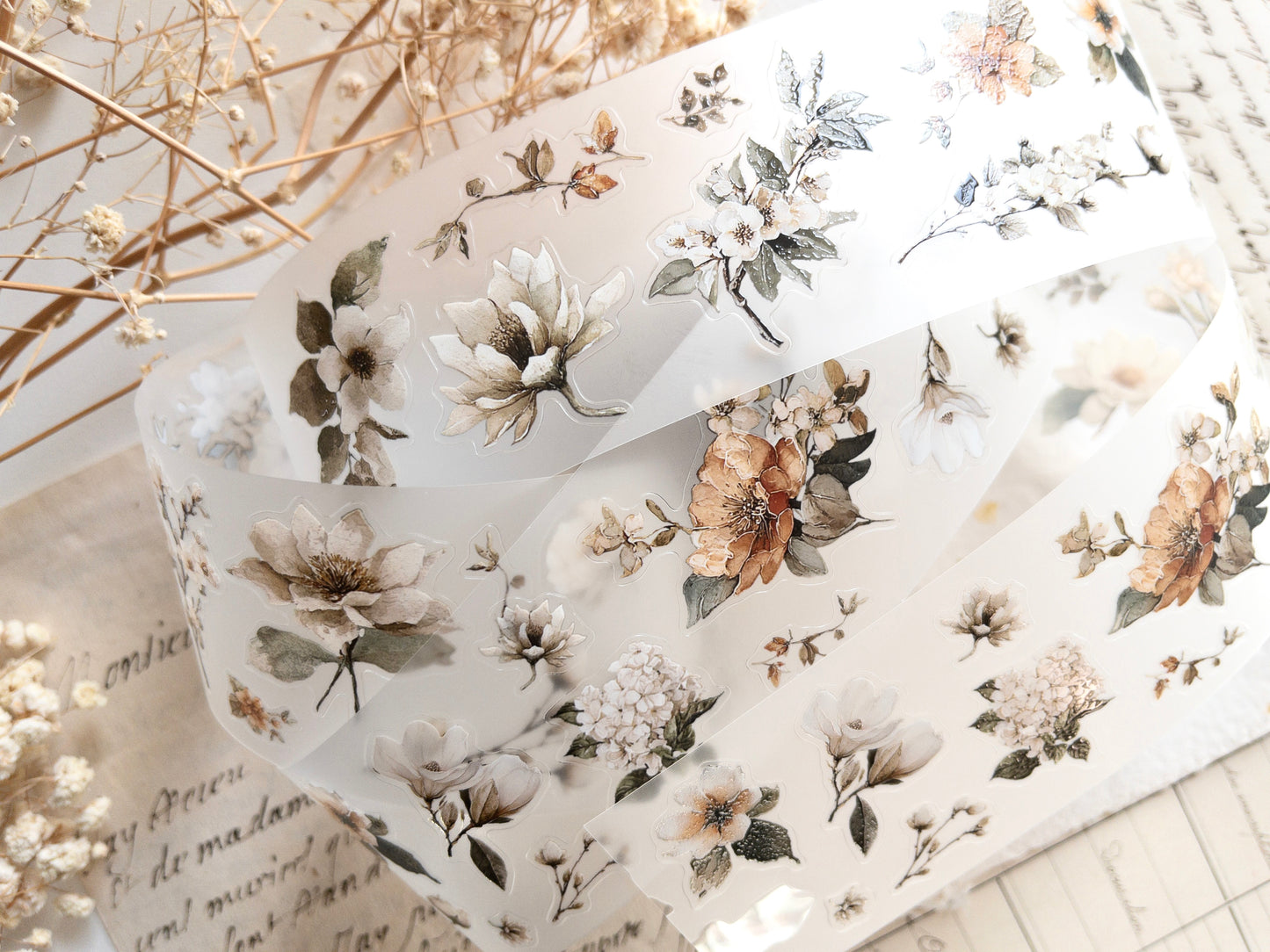 Pre-cut PET tape: Nostalgia (Floral)