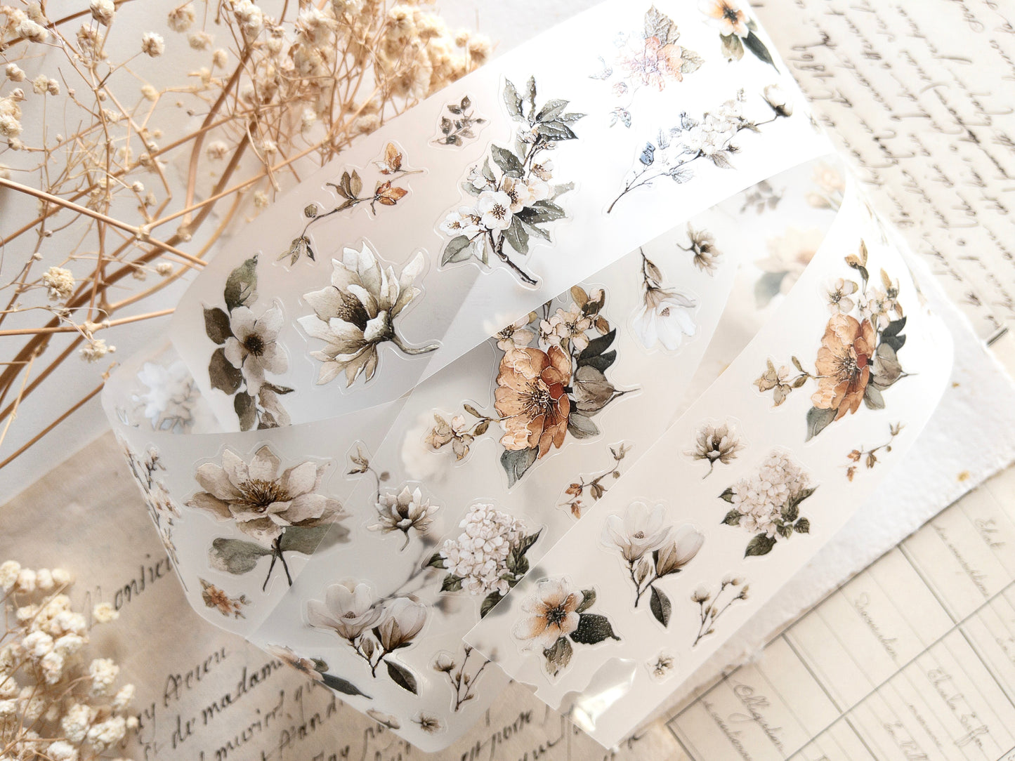 Pre-cut PET tape: Nostalgia (Floral)