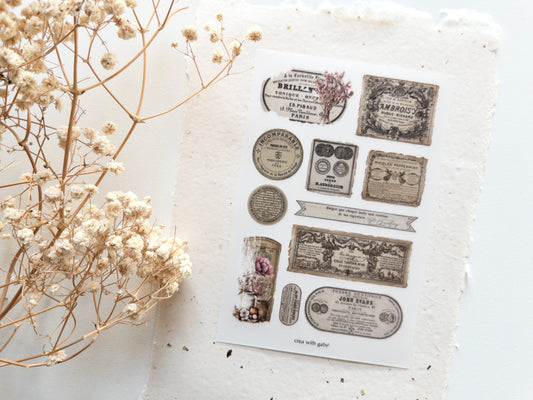 Transfer stickers: Spring cottage labels