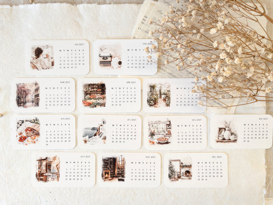 2025 calendar: Journaling cards