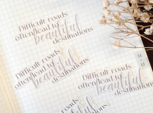 Quote sticker: Beautiful destinations