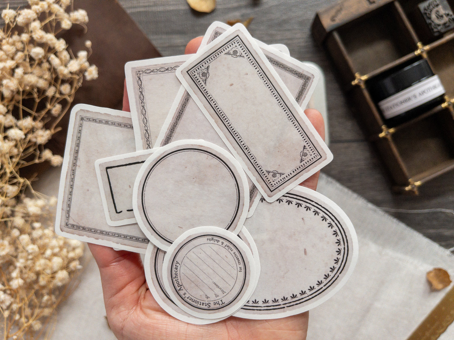 Die cut washi sticker set: The Stationer's Apothecary (30 pieces)