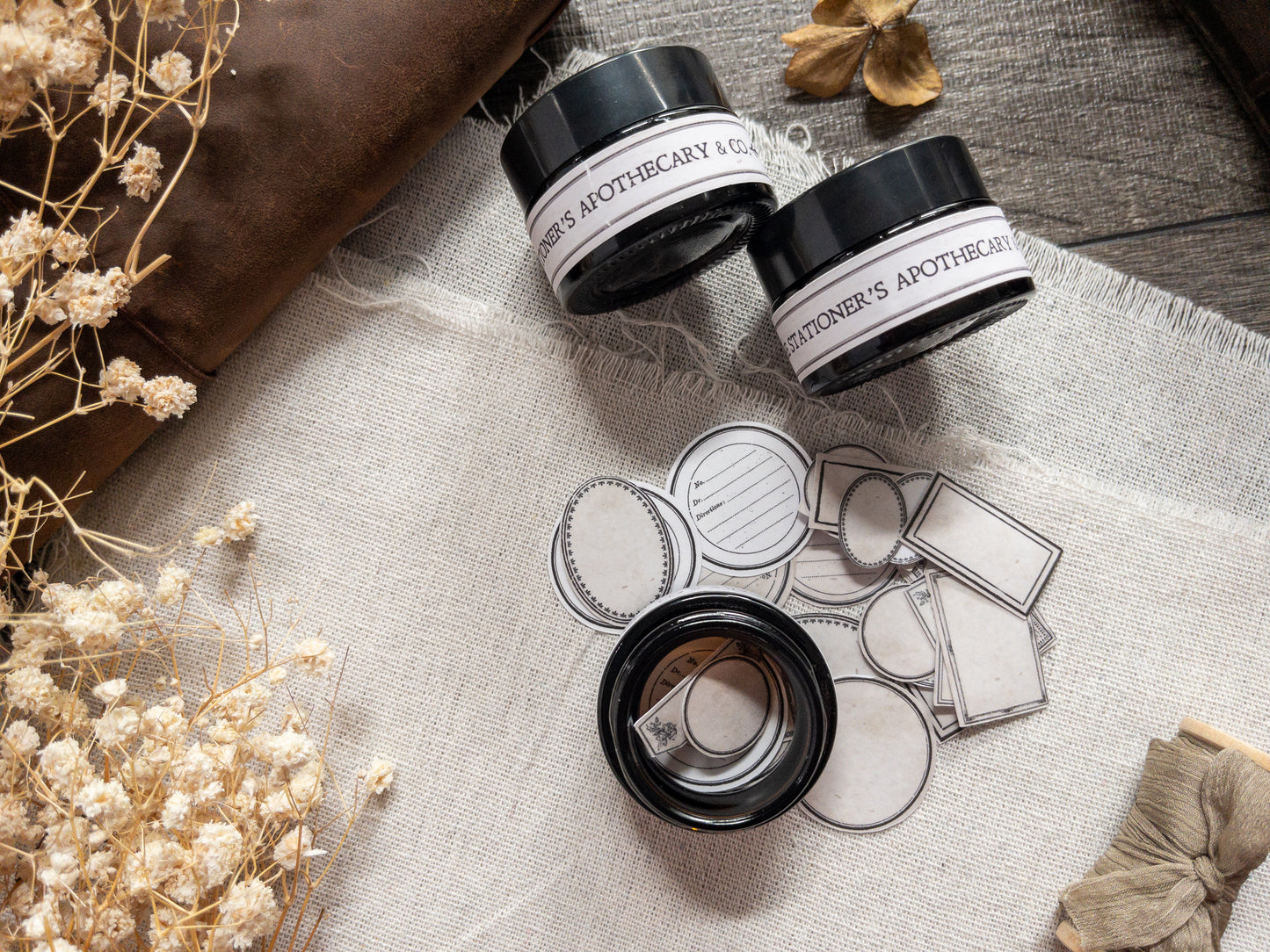 Miniature die cut washi sticker labels: The Stationer's Apothecary (35 pieces)