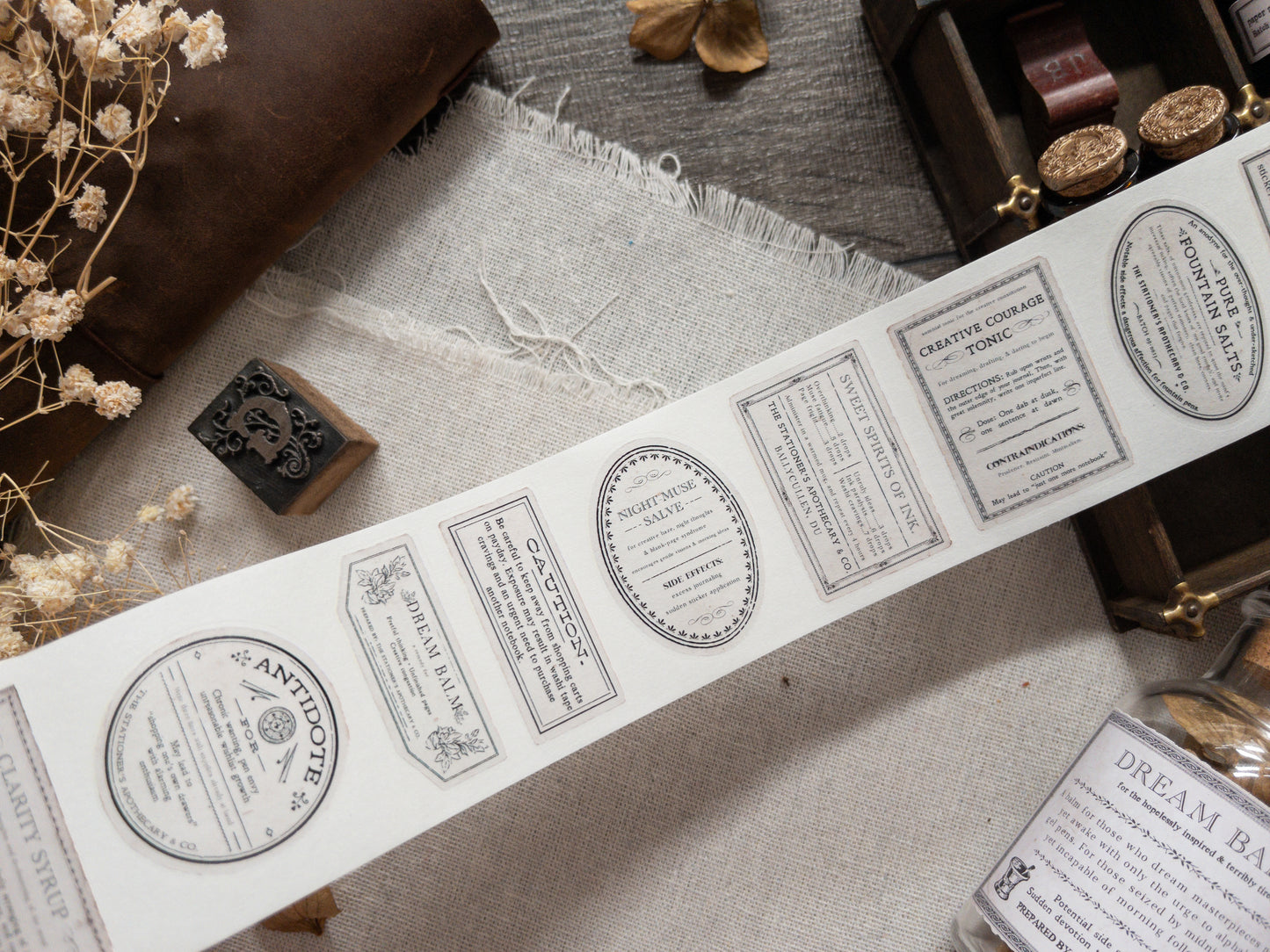 Pre-cut washi tape with backing paper: The Stationer's Label Roll