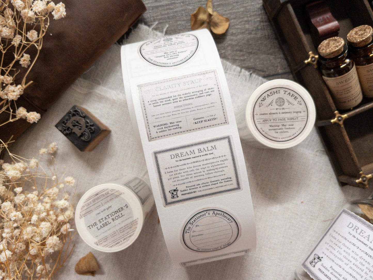 Pre-cut washi tape with backing paper: The Stationer's Label Roll