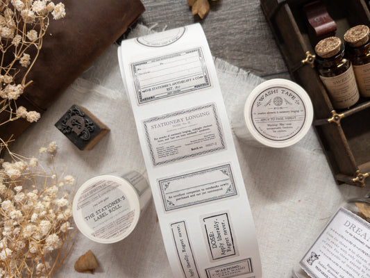 Pre-cut washi tape with backing paper: The Stationer's Label Roll