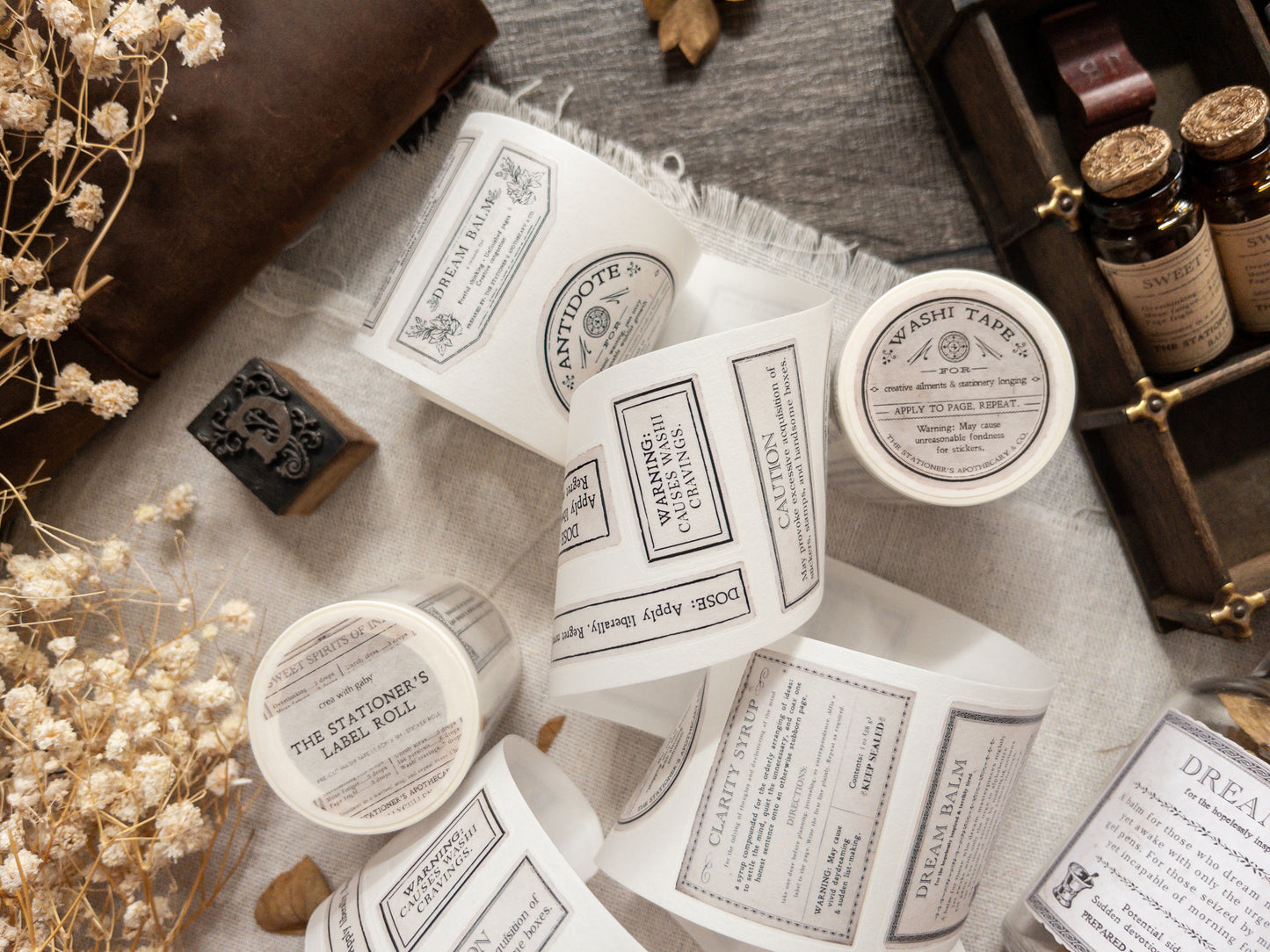 Pre-cut washi tape with backing paper: The Stationer's Label Roll