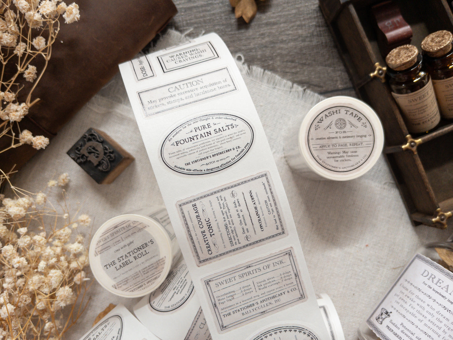 Pre-cut washi tape with backing paper: The Stationer's Label Roll