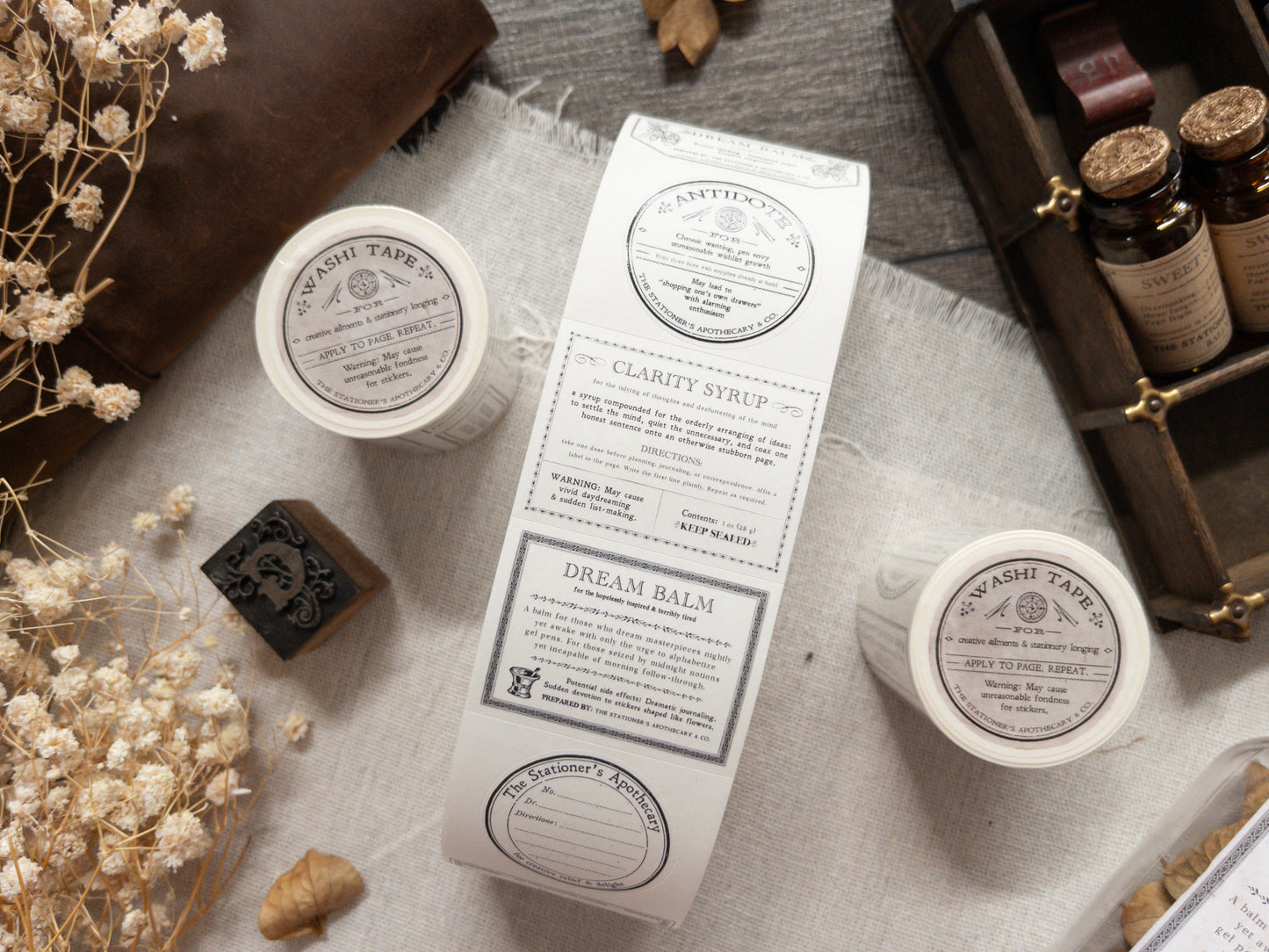 Pre-cut washi tape with backing paper: The Stationer's Label Roll