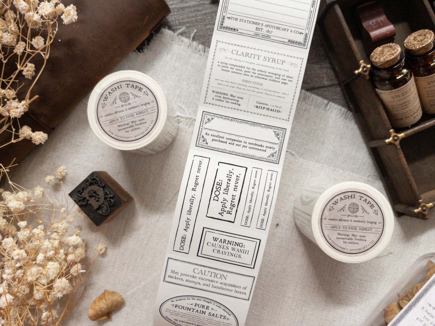 Pre-cut washi tape with backing paper: The Stationer's Label Roll