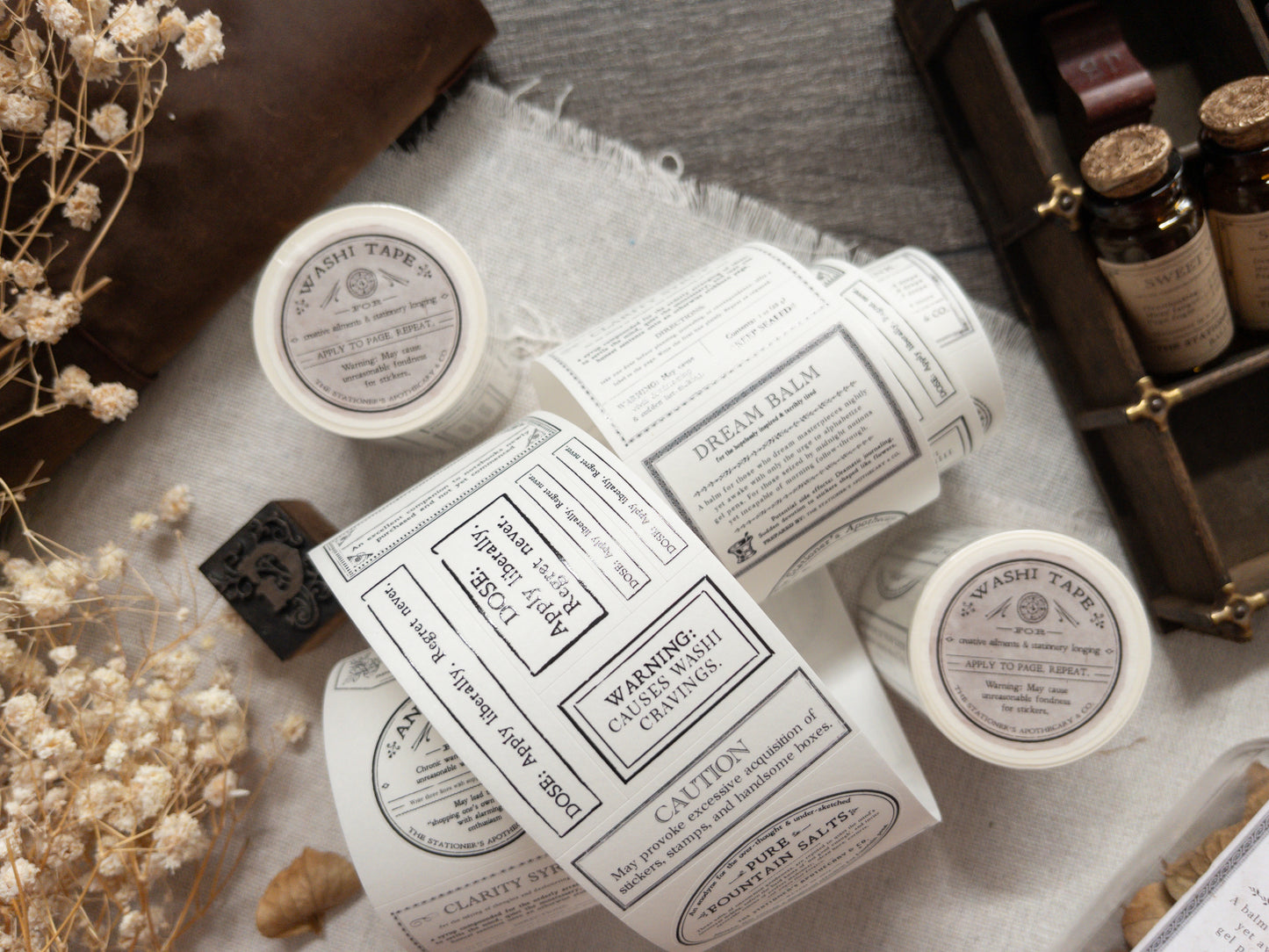 Pre-cut washi tape with backing paper: The Stationer's Label Roll