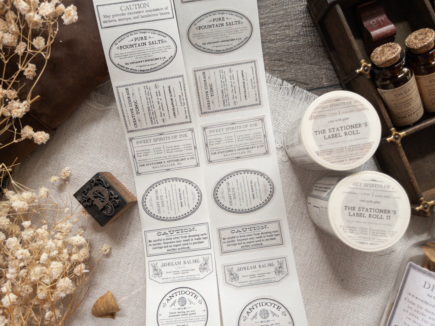 Pre-cut washi tape with backing paper: The Stationer's Label Roll