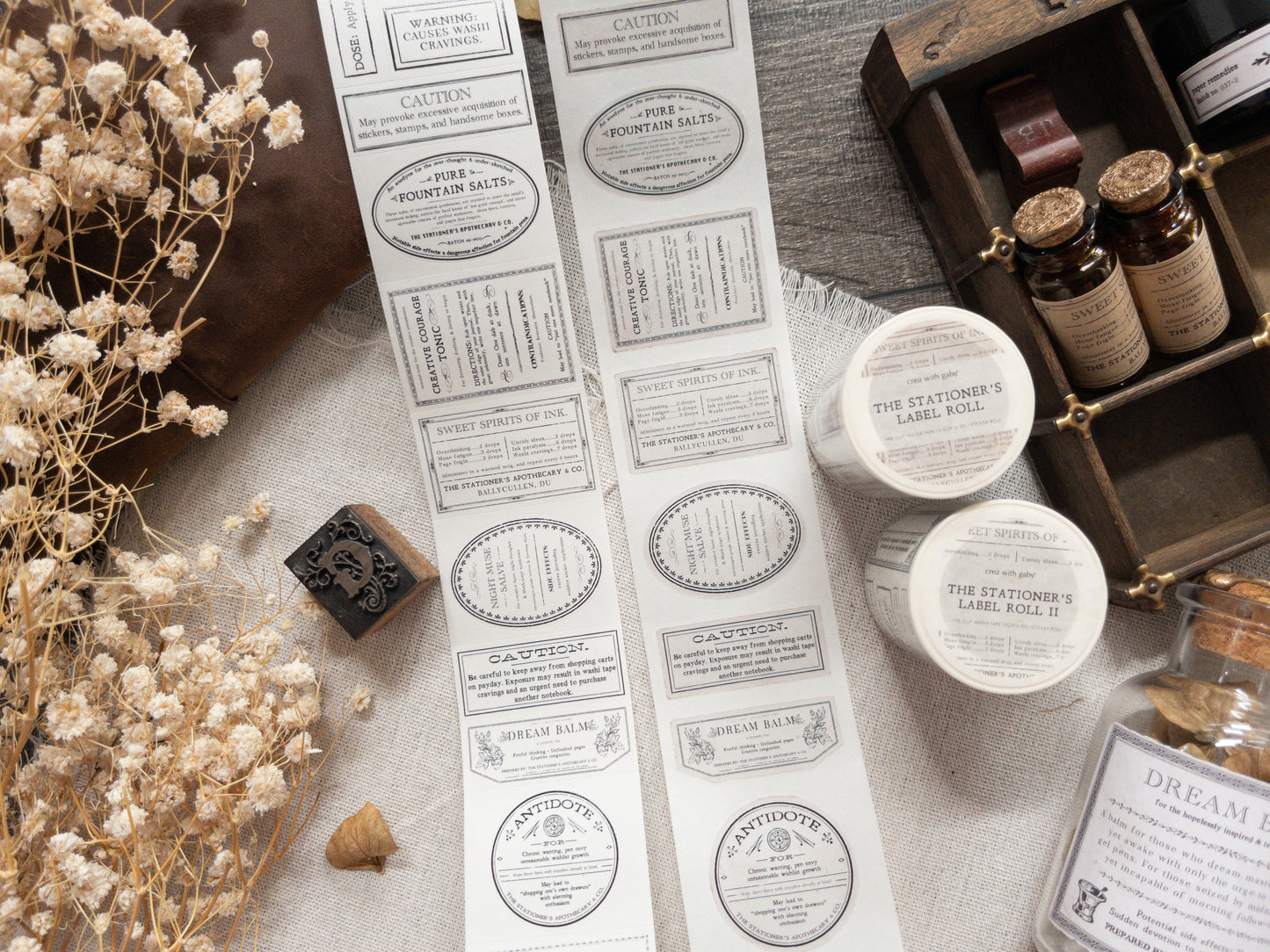 Pre-cut washi tape with backing paper: The Stationer's Label Roll
