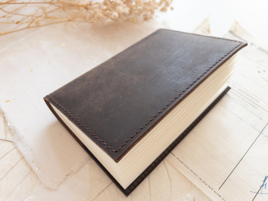 Leather cover with handmade paper insert (A5 & A6)