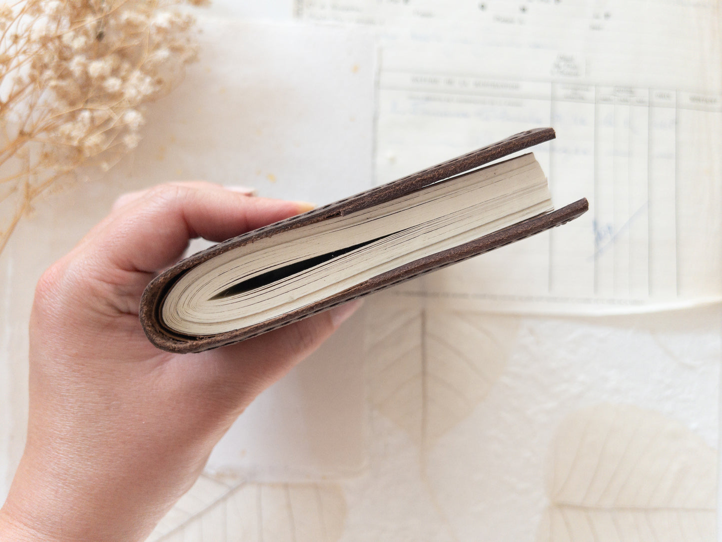 Leather cover with handmade paper insert (A5 & A6)
