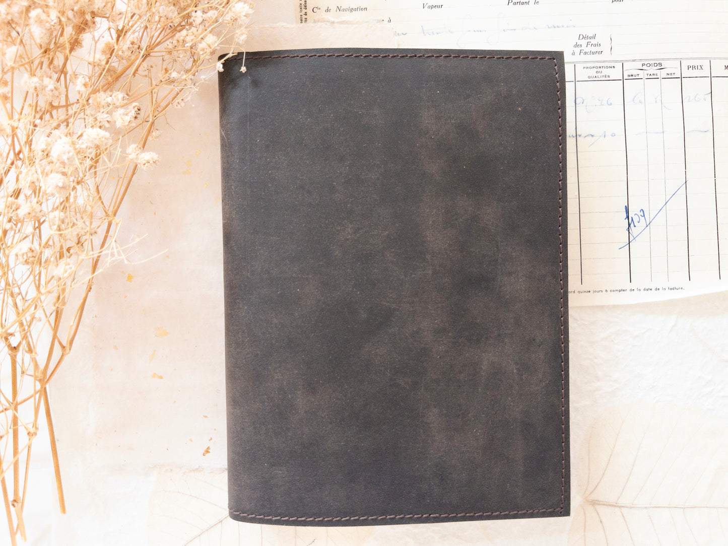Leather cover with handmade paper insert (A5 & A6)