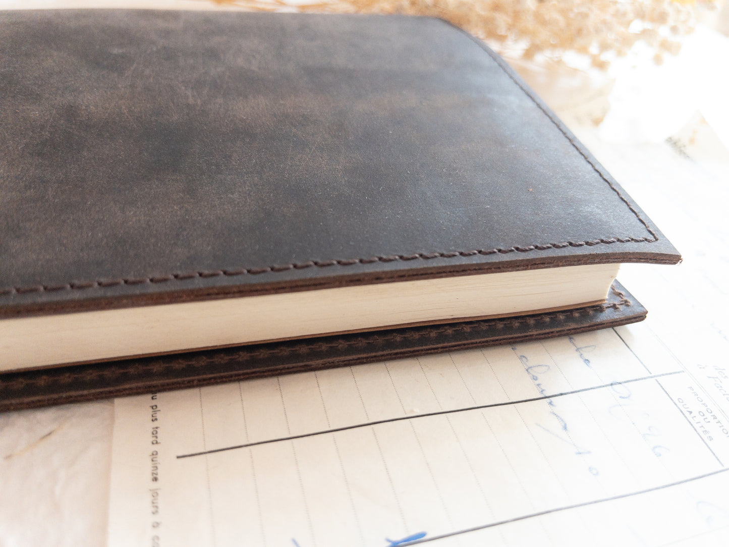 Leather cover with handmade paper insert (A5 & A6)
