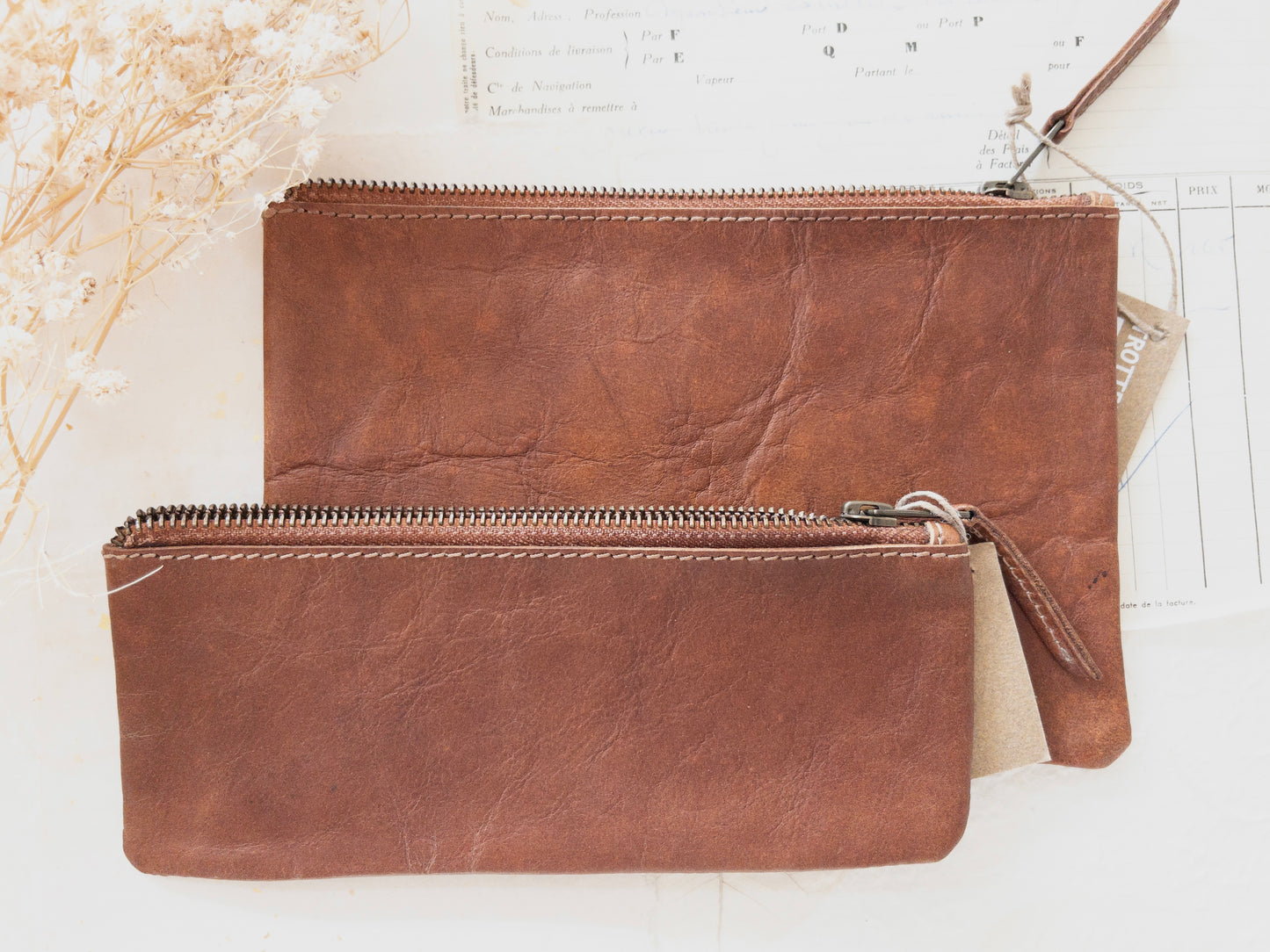 Leather pen pouches