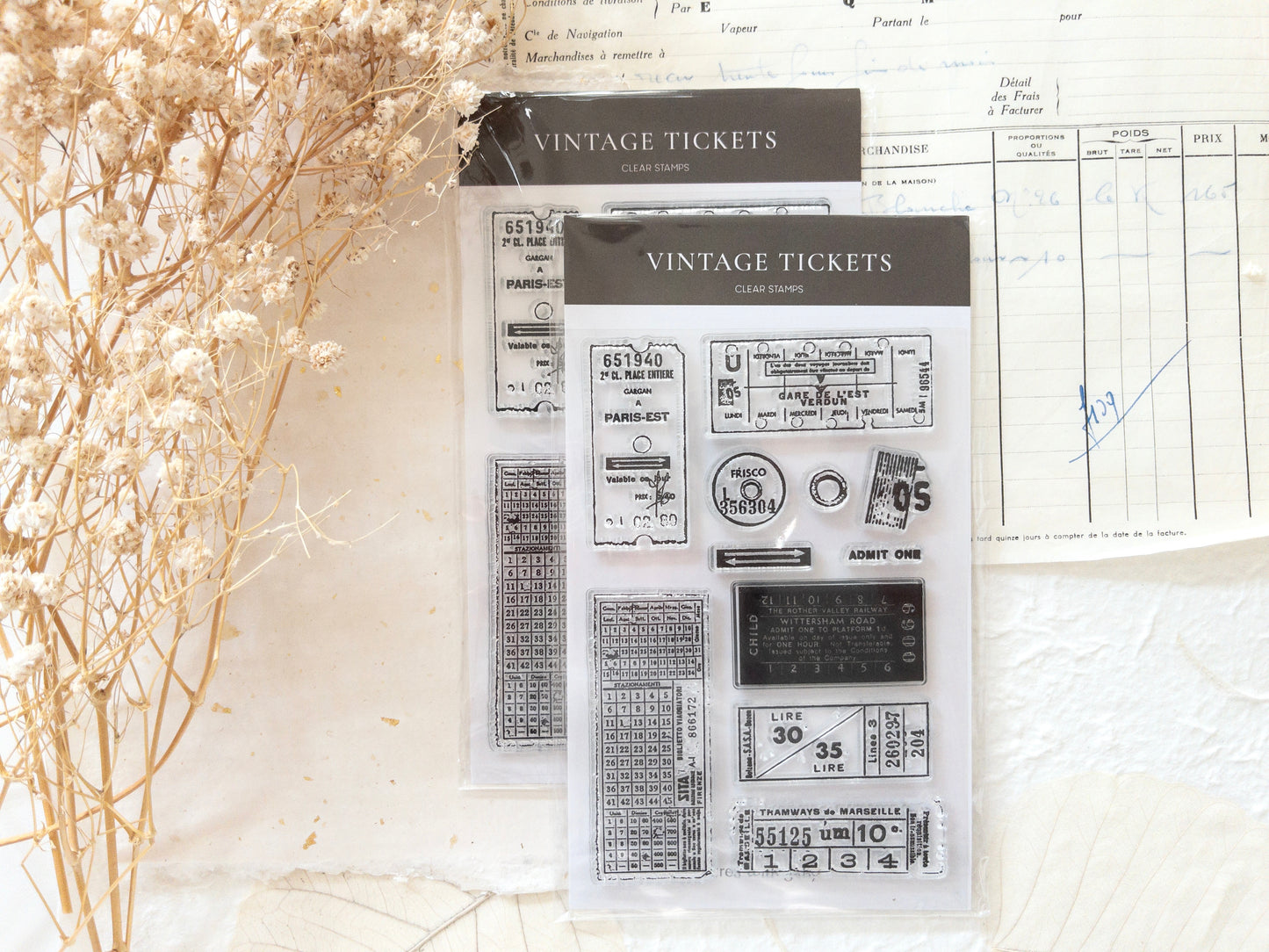 Clear stamp set: Vintage tickets (11 stamps) (August 2026 sub kit)