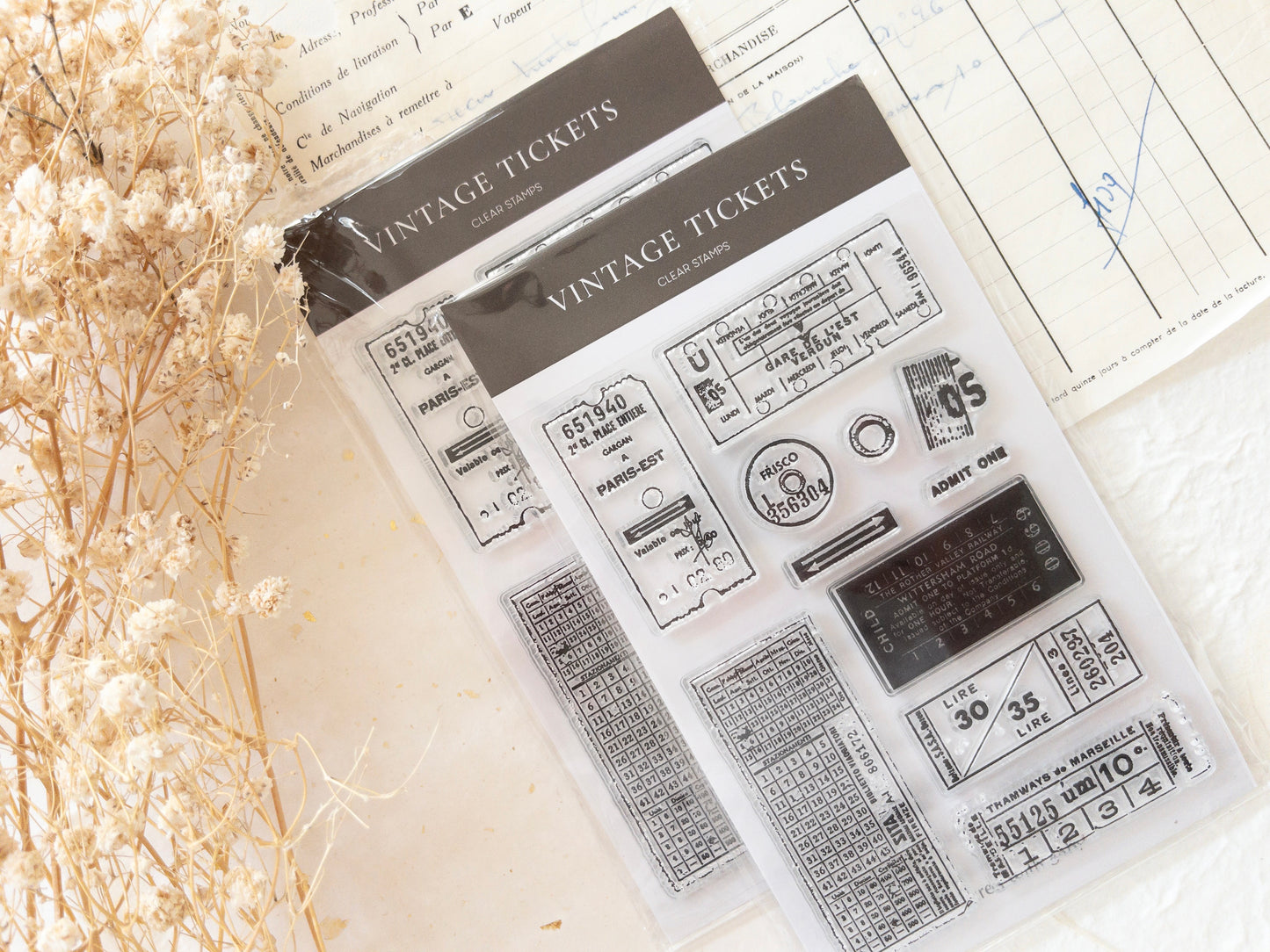 Clear stamp set: Vintage tickets (11 stamps) (August 2026 sub kit)