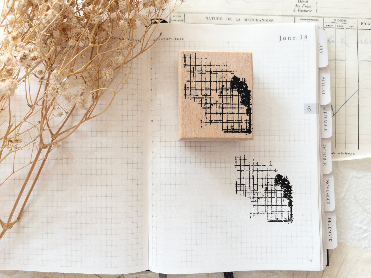 Rubber stamp: Grid background