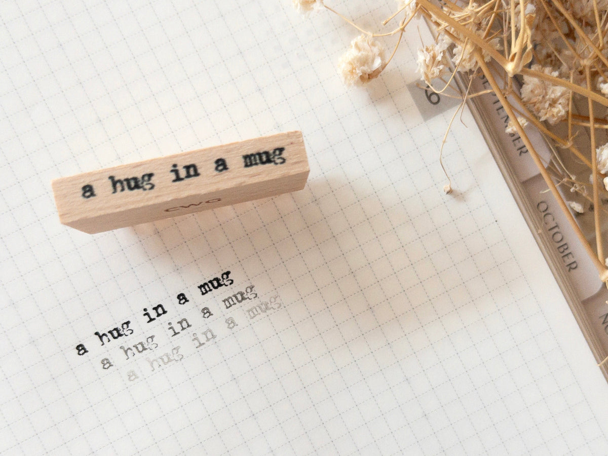 Rubber stamp: A hug in a mug