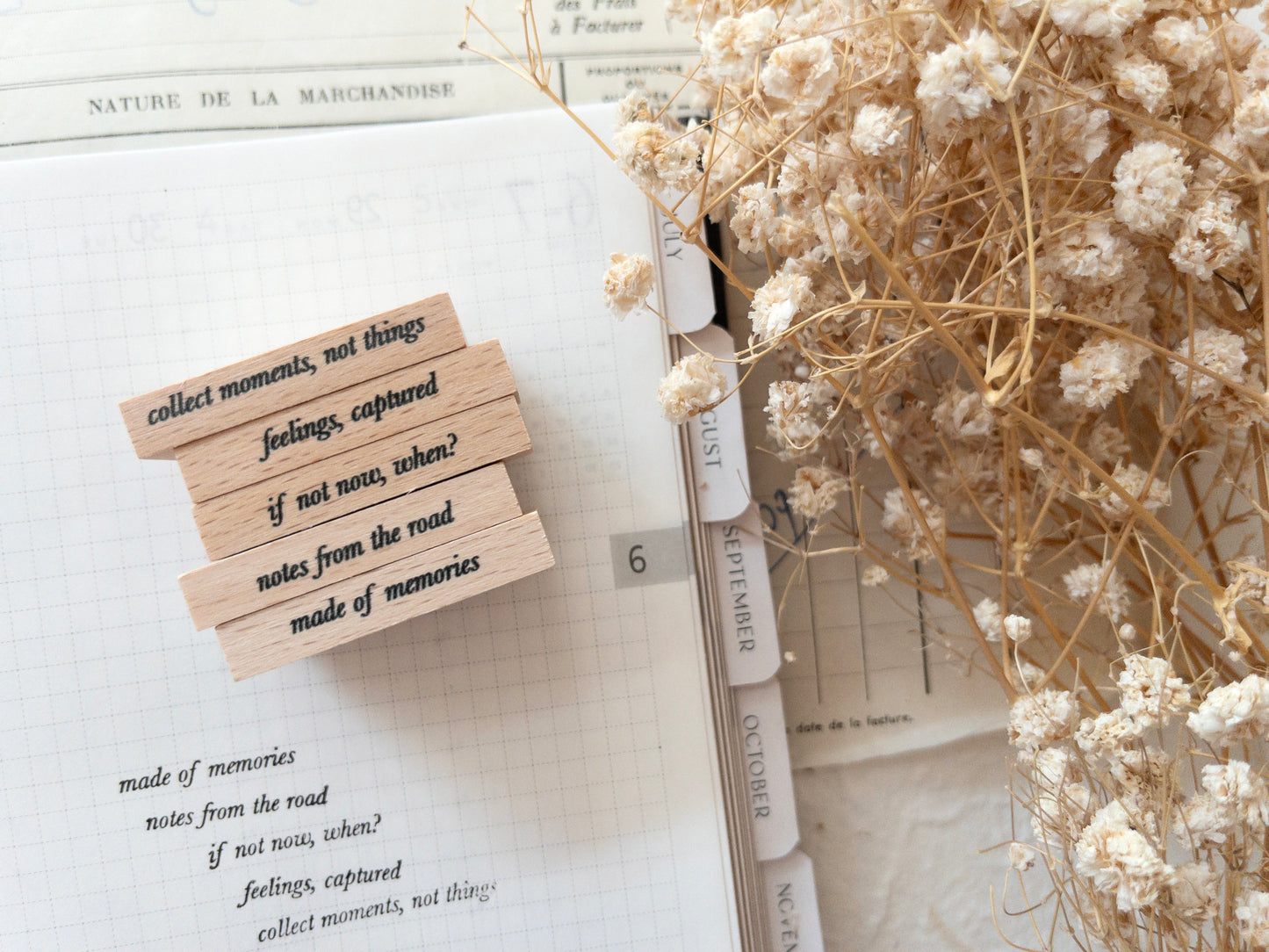Rubber stamp set: Softly somewhere (Mini quotes)