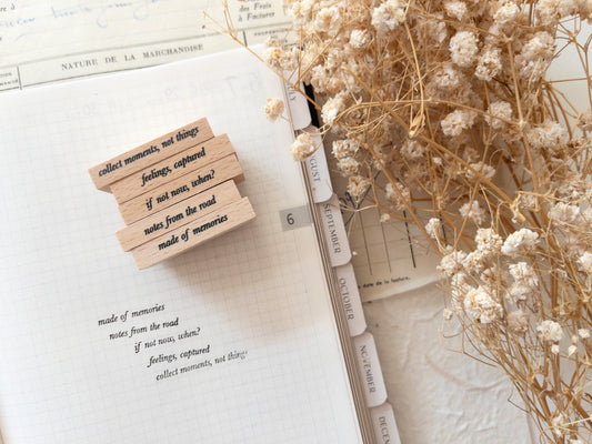 Rubber stamp set: Softly somewhere (Mini quotes)